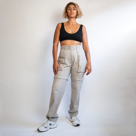 80s convertible khaki cargo pants 34 l large / banana republic cargo pants / sho
